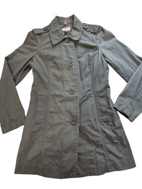 Jacob Connexion Women's Classic Olive Trench Coat with Tailored Seams - Women